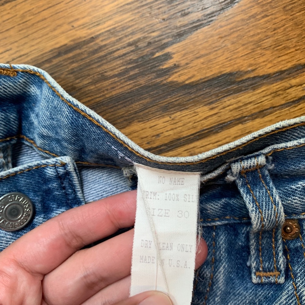 ONE-OF-A-KIND Unique Levi's Jeans w Silk Detailing - Picture 7 of 8